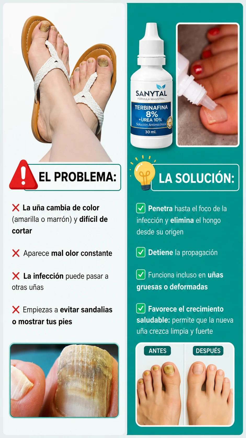 Problema y solución para uñas con hongos